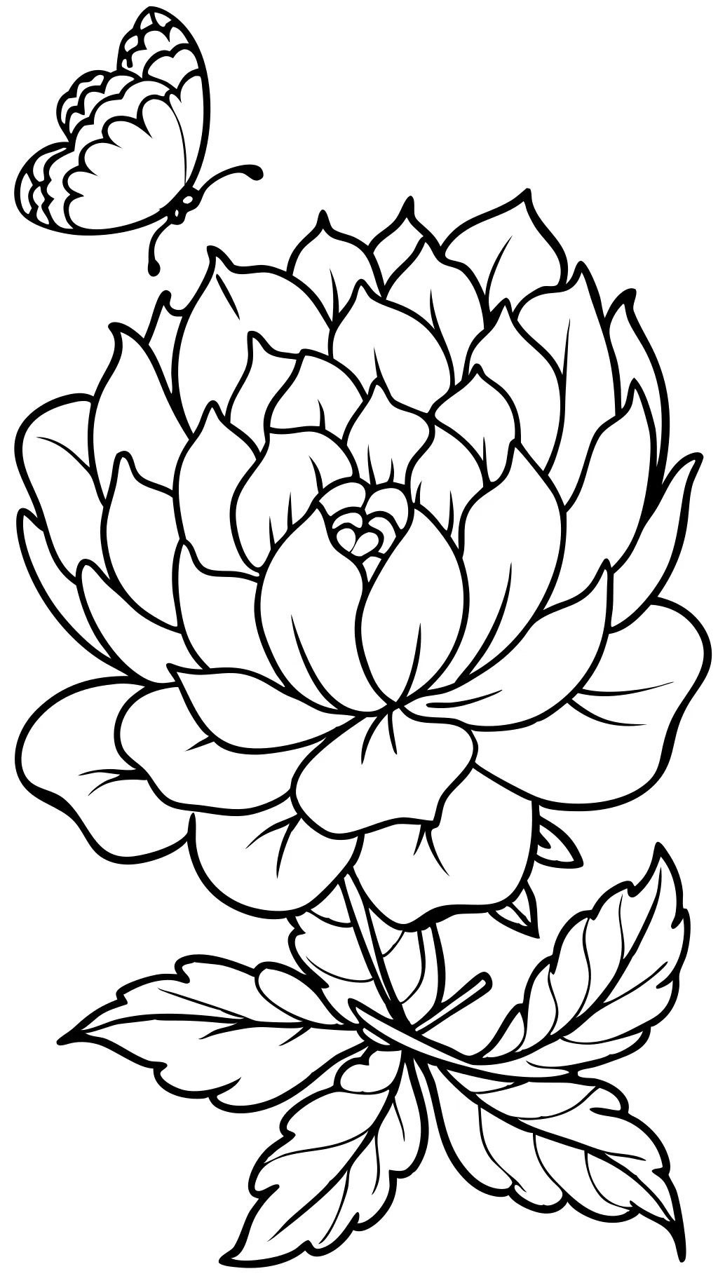 peony coloring page